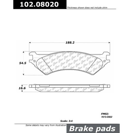 Centric Parts CTEK Brake Pads, 102.08020 102.08020